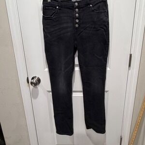 Cabi Women Black Jeans Button Fly Straight Leg Size 8